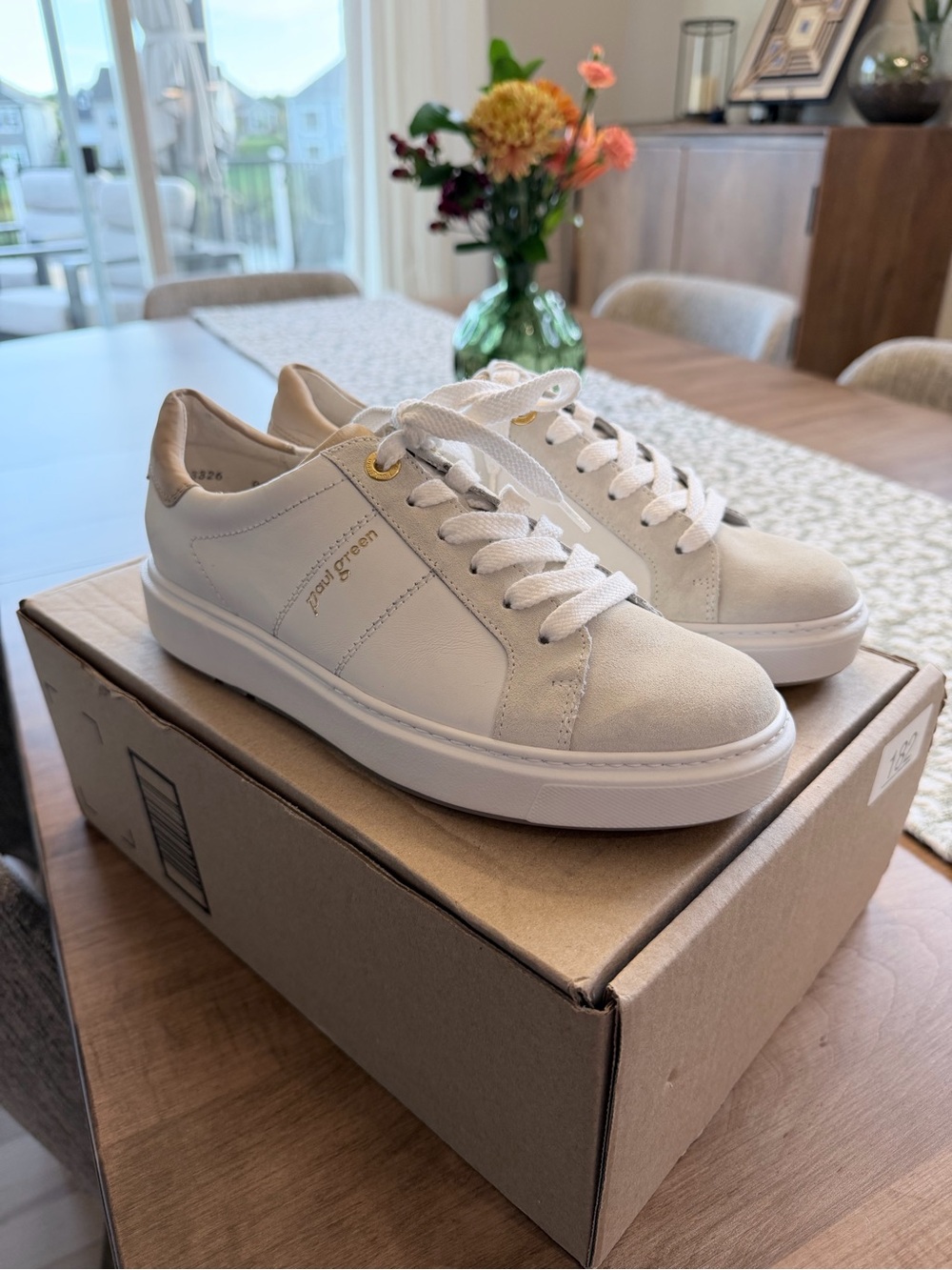 Paul Green Men's Low-Top Lace-Up Sneakers in Off-White